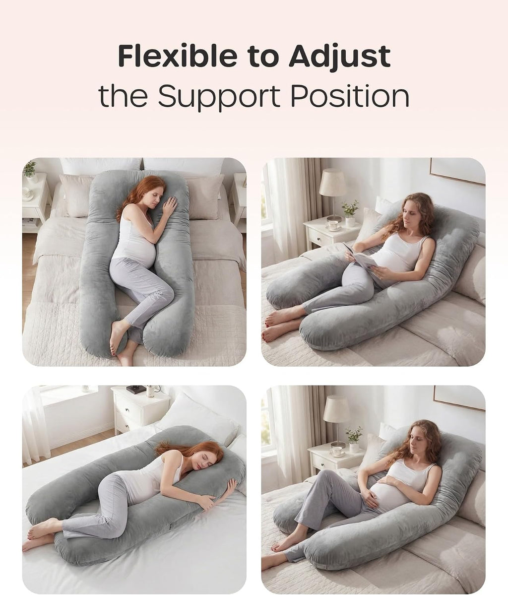 Nuliie U-Shaped Full Body Pregnancy Pillow for Sleeping - Maternity Support Cushion