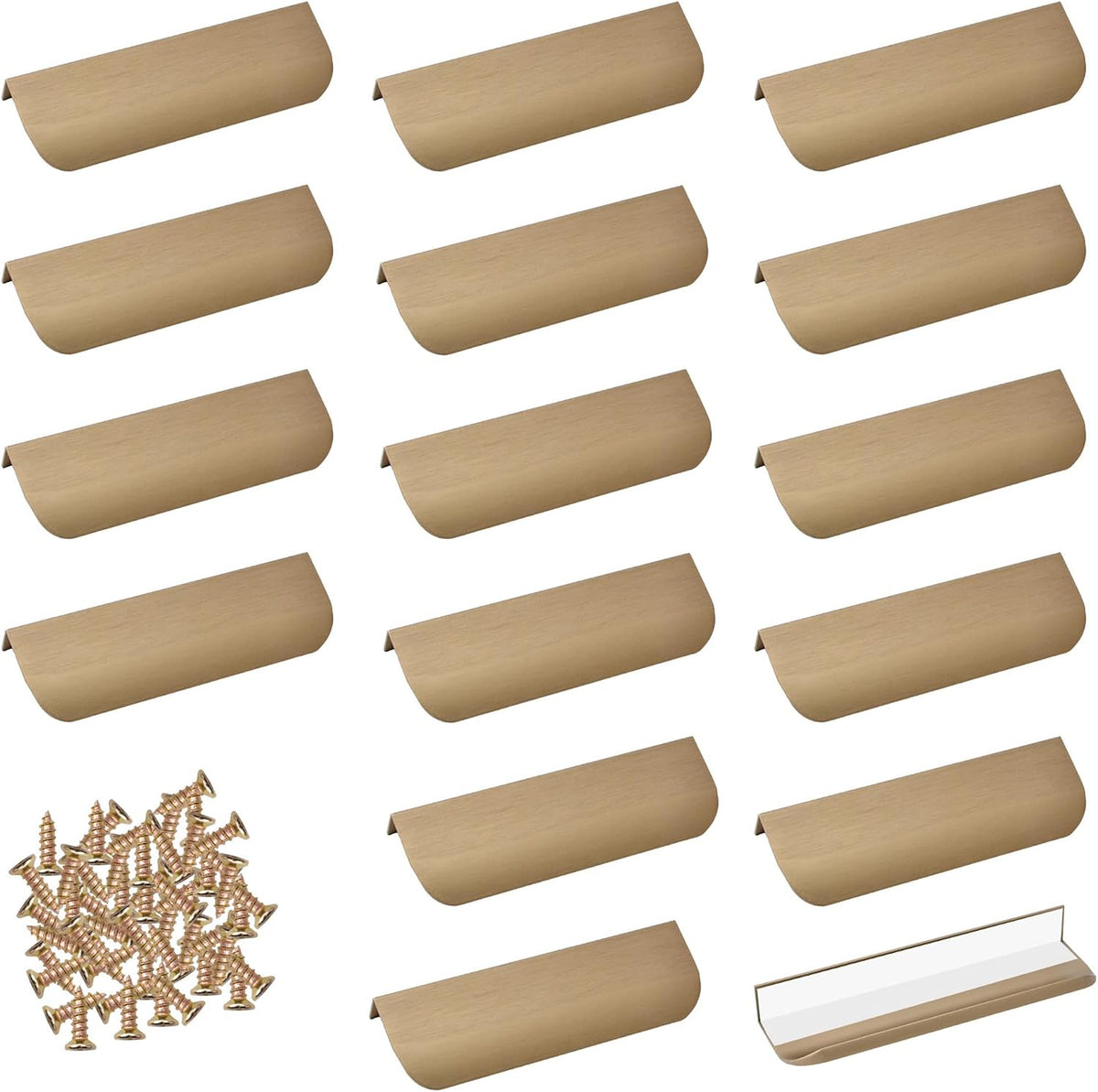 MOROBOR 16 Pack Bronze Concealed Finger Edge Pulls 120mm - Aluminum Alloy Cabinet Handles