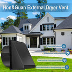 Hon&Guan 150mm Cowled Wall Air Vent Cover - 6 Inch External Ventilation Grille with Backdraft Flap