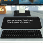 Sliandtelly Desk Glass Chalkboard with Storage 40x18cm - Dry Erase Desktop Notepad with 3 Pens