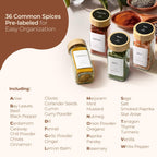ComSaf 120ml Glass Spice Jars with Bamboo Lids & Labels for Herbs, 24 Pack