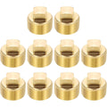 PATIKIL 10-Pack 3/4 Inch NPT Male Brass Square Plug Fittings