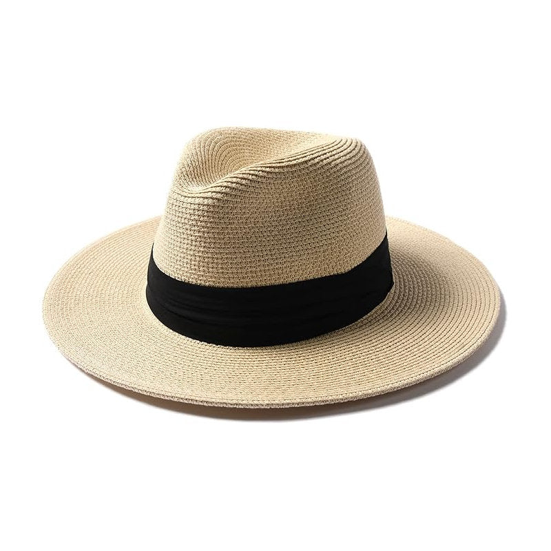 FURTALK Unisex Wide Brim Straw Panama Hat - Summer Beach Sun Protection Fedora