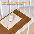 HOOBRO Slim Console Table - White & Walnut Narrow Entryway Sofa Display Table