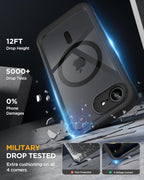 Miracase Magnetic Full-Body Case for iPhone 17e & 16e 6.1" - Built-in Screen Protector Black