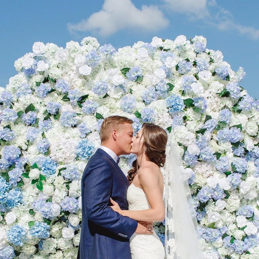 Kisflower 2 Pack White Silk Artificial Hydrangea Flowers Bouquets - Vase & Wedding Decor