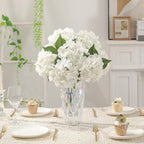Kisflower 2 Pack White Silk Artificial Hydrangea Flowers Bouquets - Vase & Wedding Decor