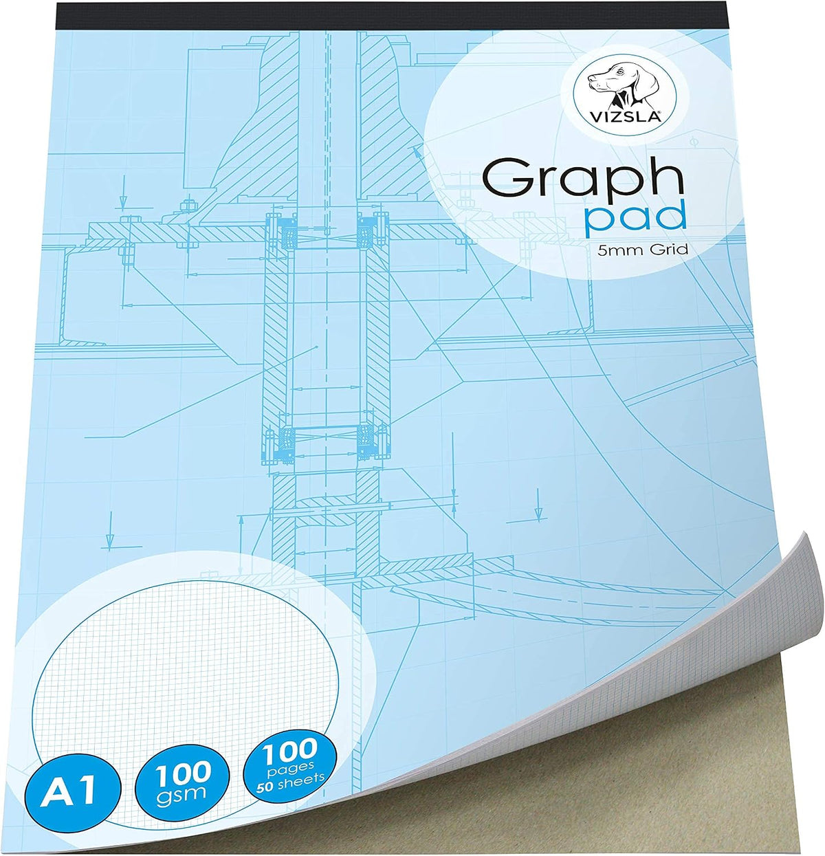 The Worcestershire Stationery Company Vizsla A1 Graph Paper Pad