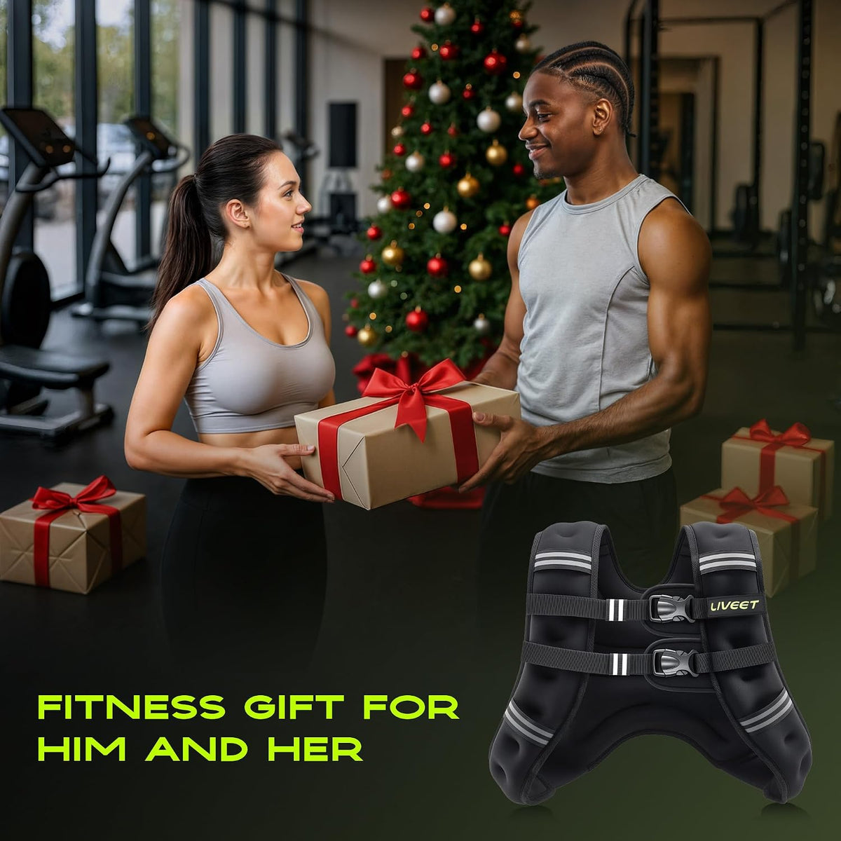 Liveet 6.8kg Certified Weighted Vest for Men & Women - Adjustable Body Weight Vest with Reflective Strips for Walking, Running & Cardio Training