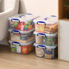 Minekkyes 8L Plastic Storage Boxes with Lids - Clear Stackable Container Set of 6