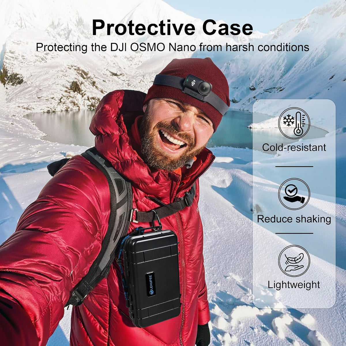 LEKUFEE Waterproof Hard Travel Case for DJI Osmo Nano Standard Combo (Case Only)