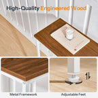 HOOBRO Slim Console Table - White & Walnut Narrow Entryway Sofa Display Table