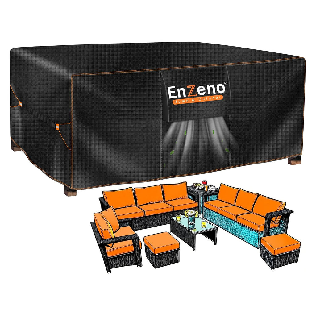 Enzeno Garden Furniture Cover Waterproof, Outdoor Sofa Table Chair Set Cover