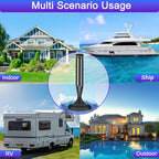CSUXYD Indoor Digital HD TV Aerial with Signal Booster Amplifier - 880+ Miles Range 4K 1080P Freeview, VHF/UHF/DAB Radio Support Black