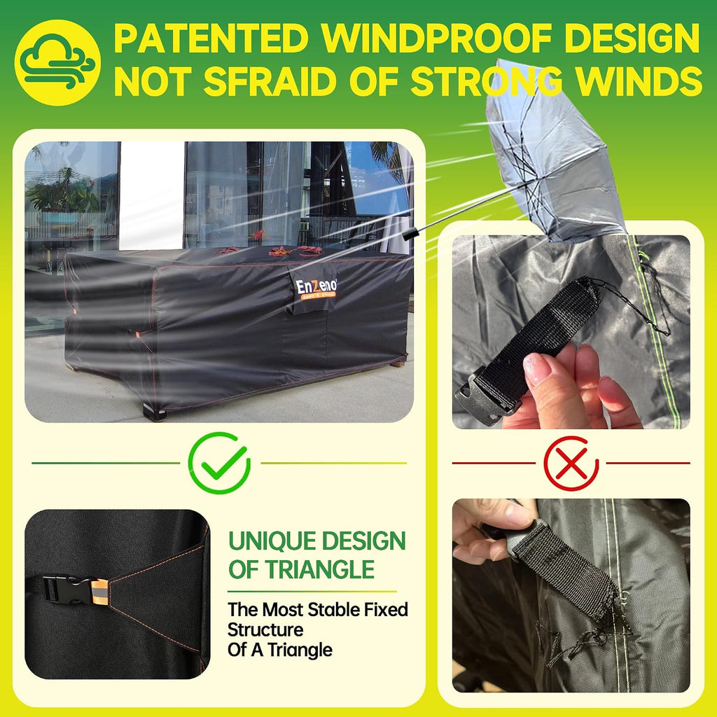 Enzeno Garden Furniture Cover Waterproof, Outdoor Sofa Table Chair Set Cover