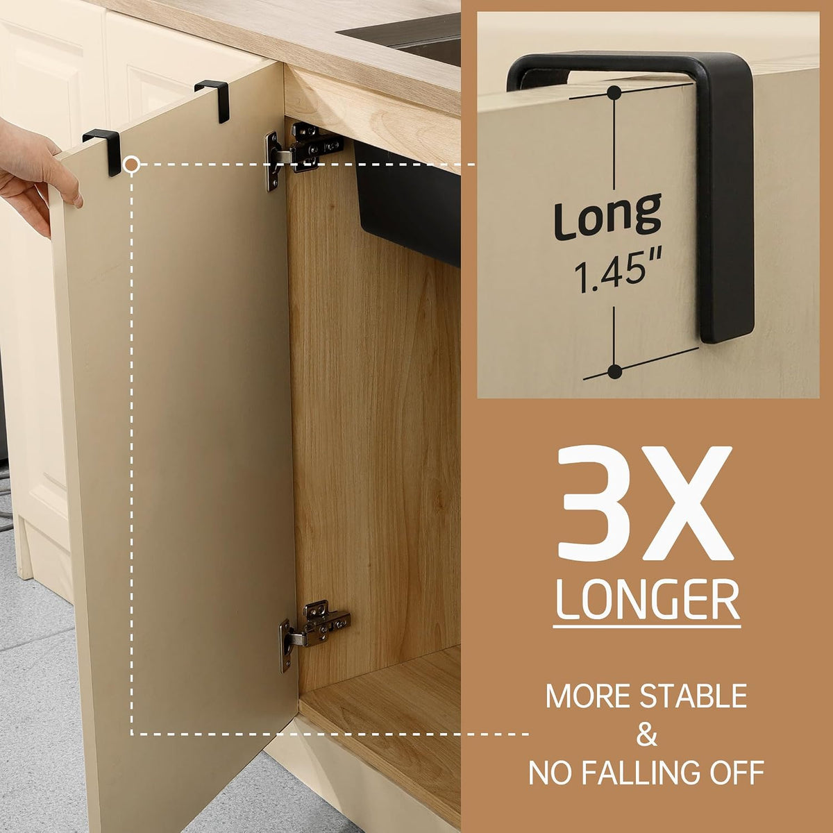 KES 2-Pack Over-Door Kitchen Towel Rails Matte Black