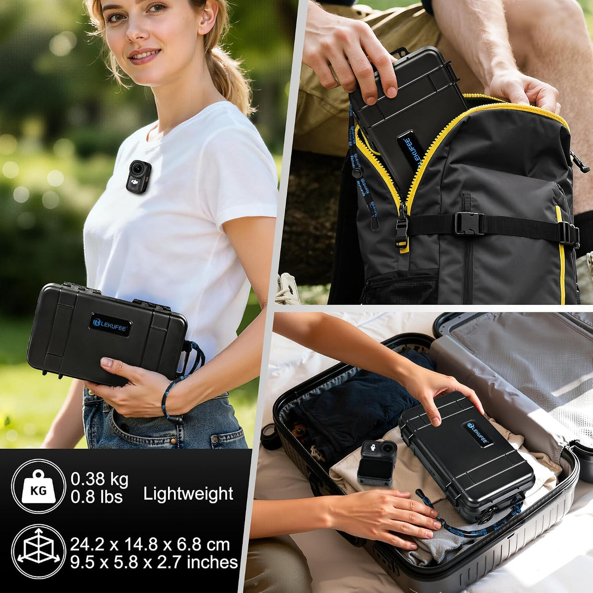LEKUFEE Waterproof Hard Travel Case for DJI Osmo Nano Standard Combo (Case Only)