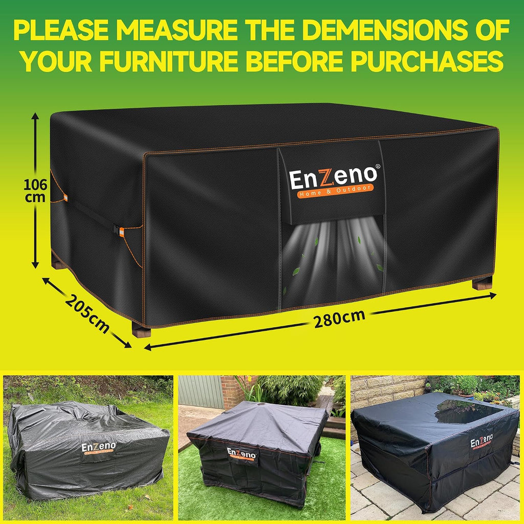 Enzeno Garden Furniture Cover Waterproof, Outdoor Sofa Table Chair Set Cover