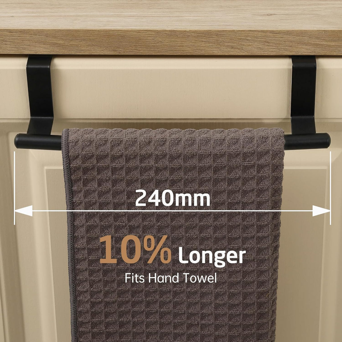 KES 2-Pack Over-Door Kitchen Towel Rails Matte Black